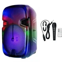 HAUT PARLEUR MOBILE 8'' AVEC BLUETOOTH & TÉLÉCOMMANDE RGB