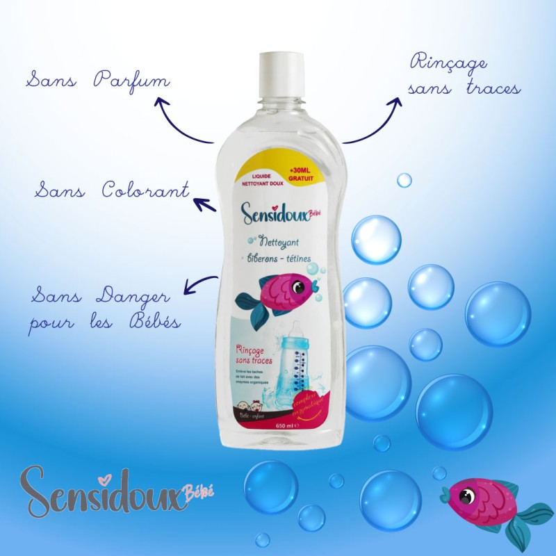 SENSIDOUX LIQUIDE NETTOYANT BIBERON 650 ML