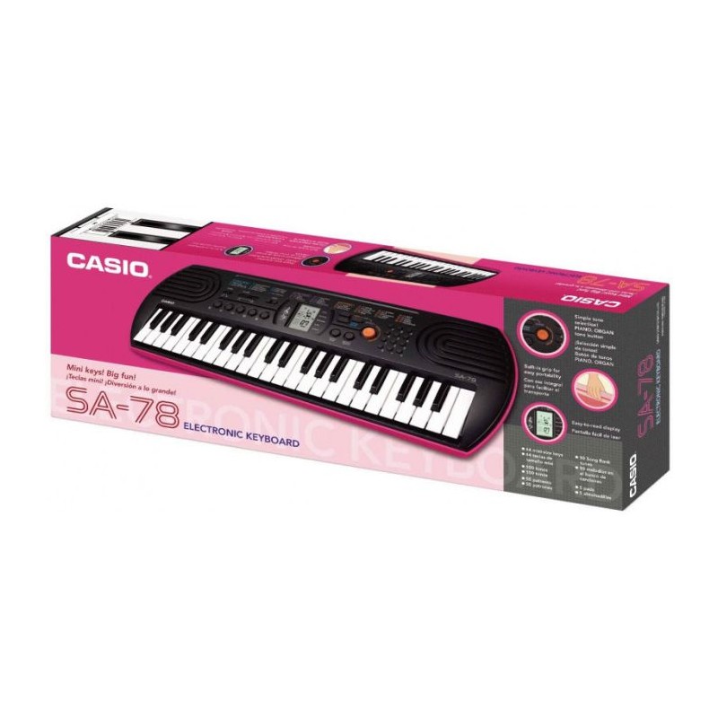 MINI CLAVIER ELECTONIC MUSICAL CASIO SA-78AH2 - NOIR&VIOLET