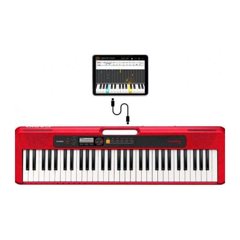 CLAVIER ÉLECTRONIQUE MUSICAL CASIO CASIOTONE 66 TOUCHES - ROUGE