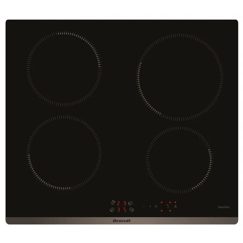 PLAQUE DE CUISSON INDUCTION BRANDT ELECTRONIQUE 4 FOYERS 60 CM -BPI6410B- NOIR