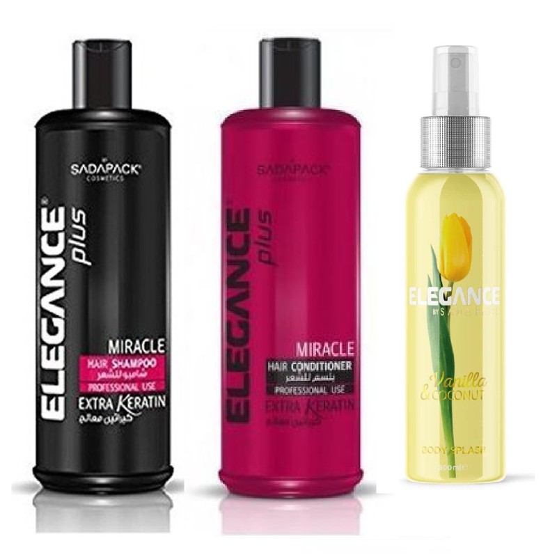 Coffret 3*1elegance Shampoing+Conditionneur 500ml+BODY PLASH-VANILLA-300ML