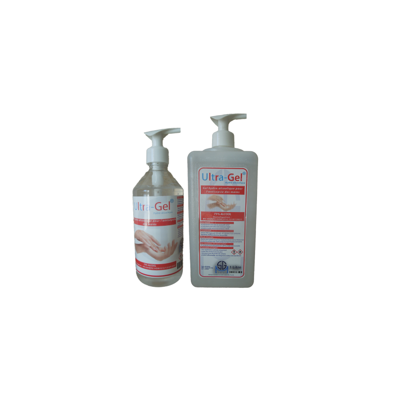 Gel hydroalcoolique 1 litre - lot de 2- ULTRAGEL -