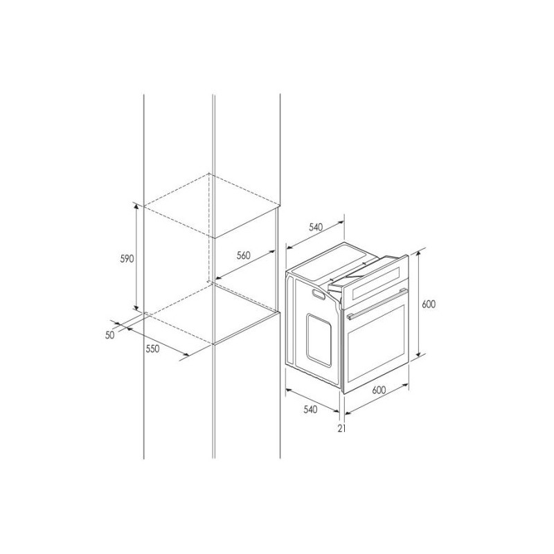 FOUR ENCASTRABLE FOCUS F522X 60 CM - INOX