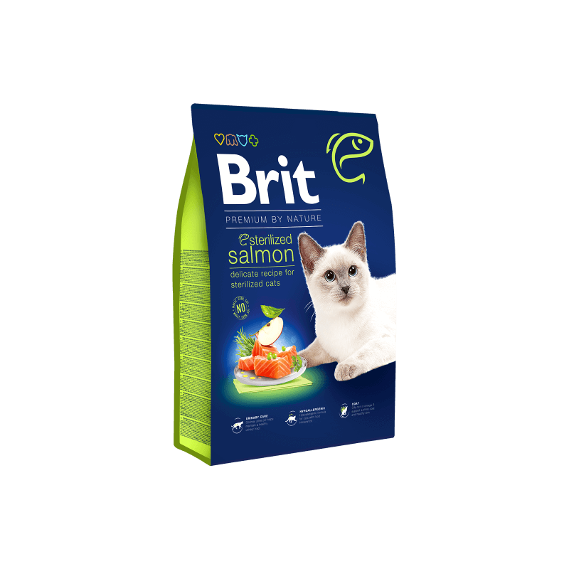 Brit Premium by Nature chat stérilisé saumon 1.5 KG