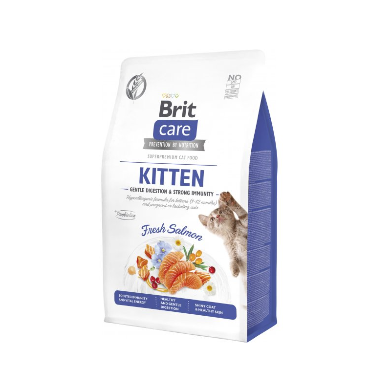 BRIT care sans céréales au saumon kitten immunité et digestive 2kg