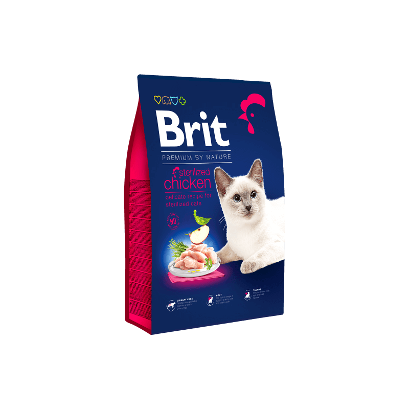 Brit Premium by Nature chat stérilisé poulet 8 KG