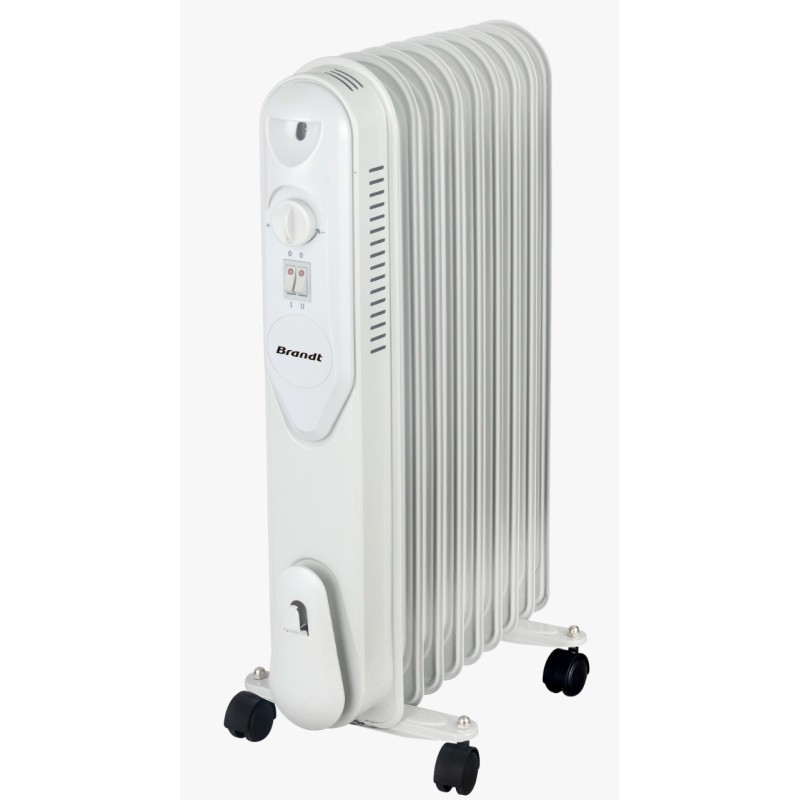 RADIATEUR A BAIN D'HUILE BRANDT 11 ELEMENTS  2500 WATT -RBH11BW- BLANC