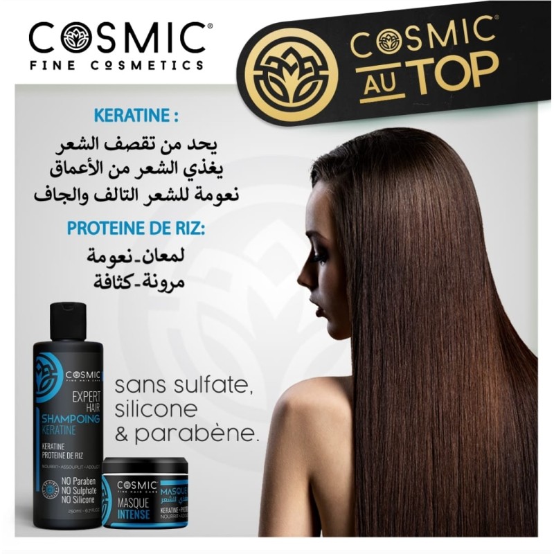 Pack Shampooing+Masque soin Capillaire en kératine-250ml-Bleu