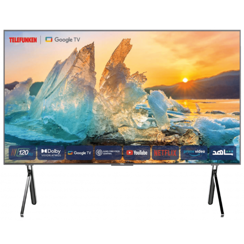 TV TELEFUNKEN  100" QLED A5D GOOGLE TV 4K RECEPTEUR INTEGRE AVEC SUPPORT LONG