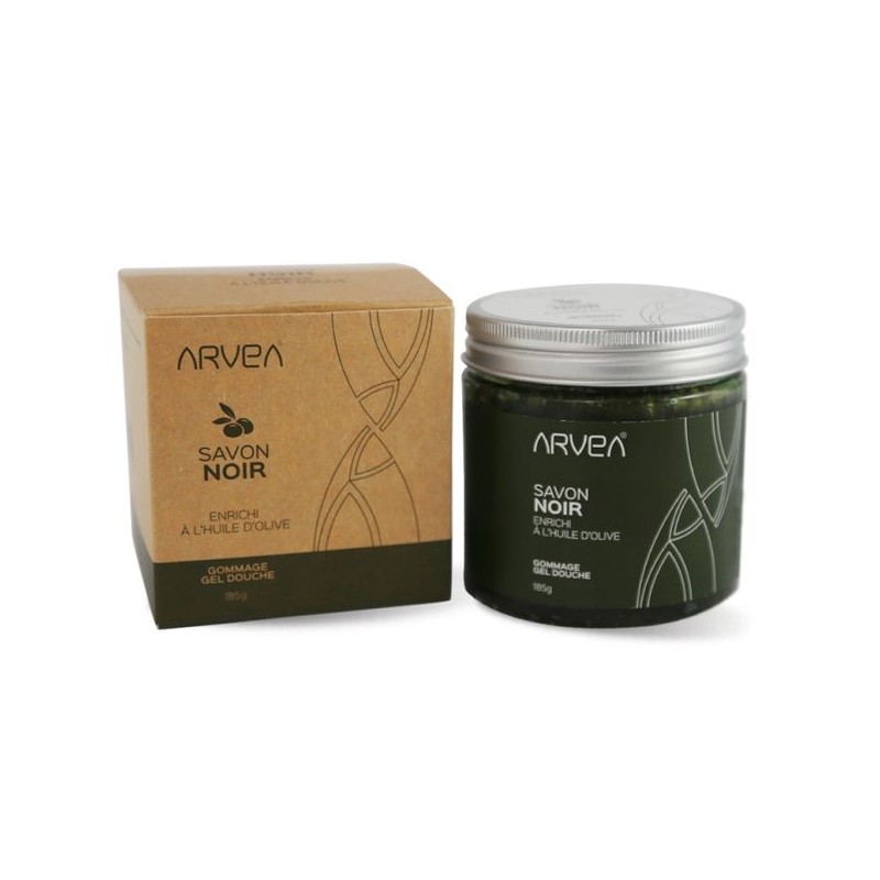 Arvea Savon noir - A l'huile d'olive Bio - Pour le corps - 185 g