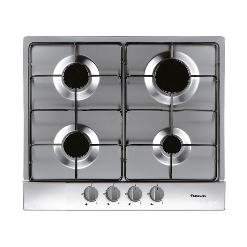 PLAQUE 4 FEUX GAZ 60CM INOX FOCUS