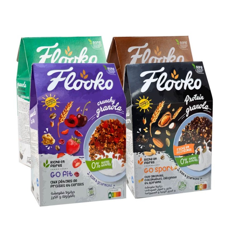 Pack de 4 Flooko crunchy granola