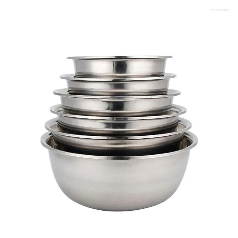 6 Bols Inox Profond Rond en acier inoxydable