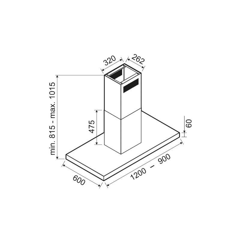 HOTTE DÉCORATIVE FOCUS SOFTV 9050 90 CM INOX