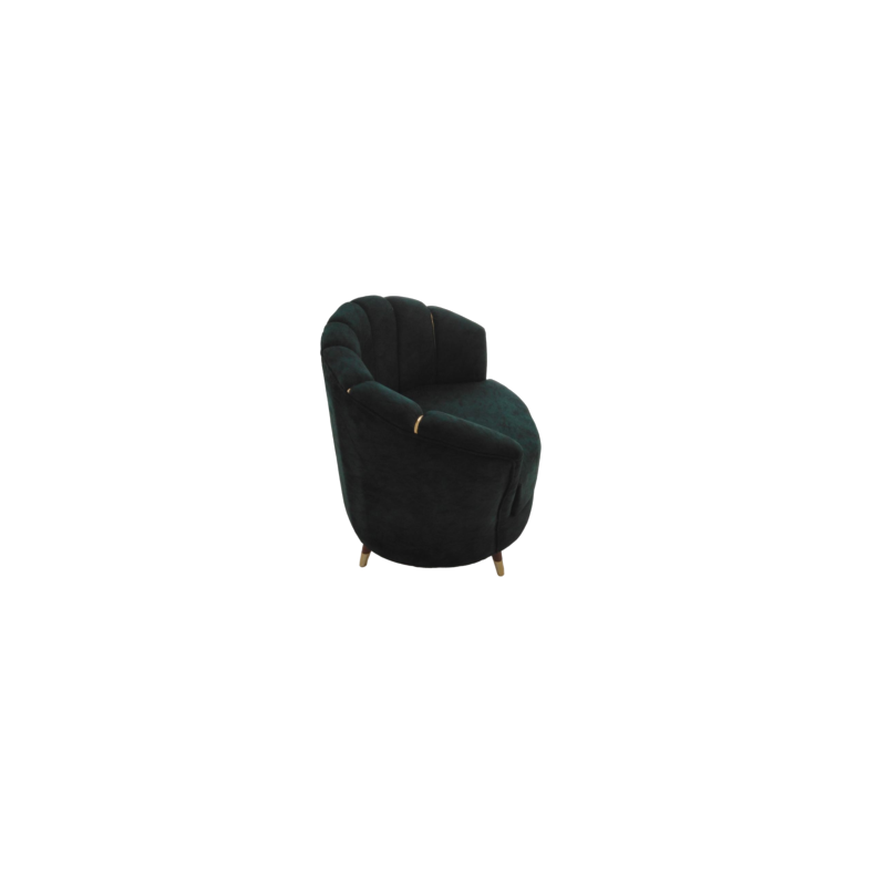 Chaise de salon vert avec ceinture doré- L1MXl75cmxH88cm