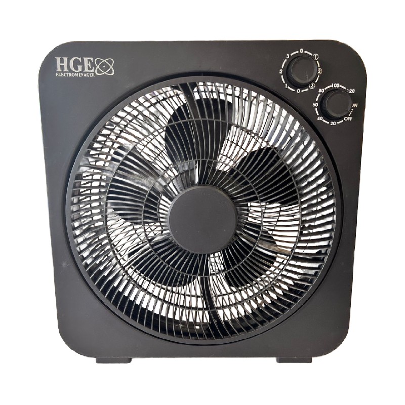 VENTILATEUR DE TABLE HGE EXTRA CARRÉ 50W - NOIR