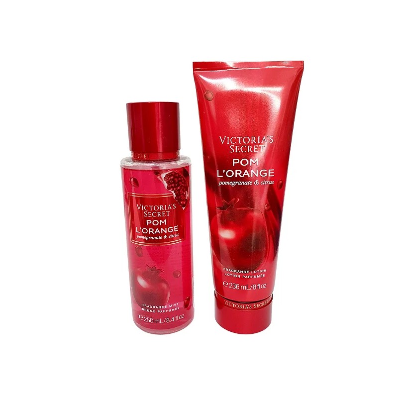 Kit Body Splash e Creme Hidratante Victoria Secrets Pom L Orange - Original