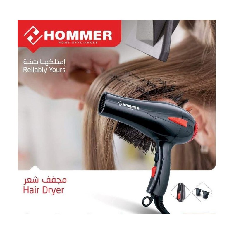 Sèche Cheveux Professionnelle - 3000 W - Noir - Air chaud et froid