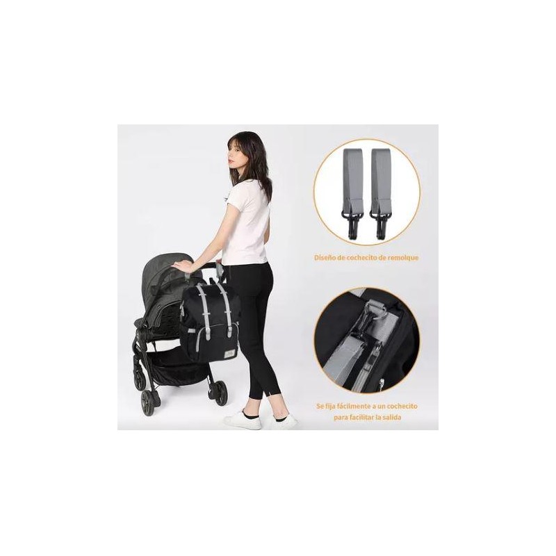 SAC À DOS DE MATERNITÉ NOIR LIT PORTABLE PLIABLE POUR BÉBÉ