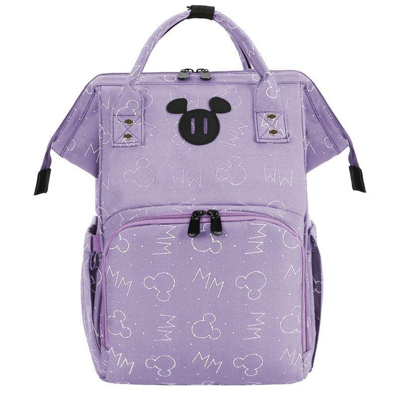 SAC A DOS DE MATERNITÉ VIOLET LILAS AVEC PORT USB – MICKEY