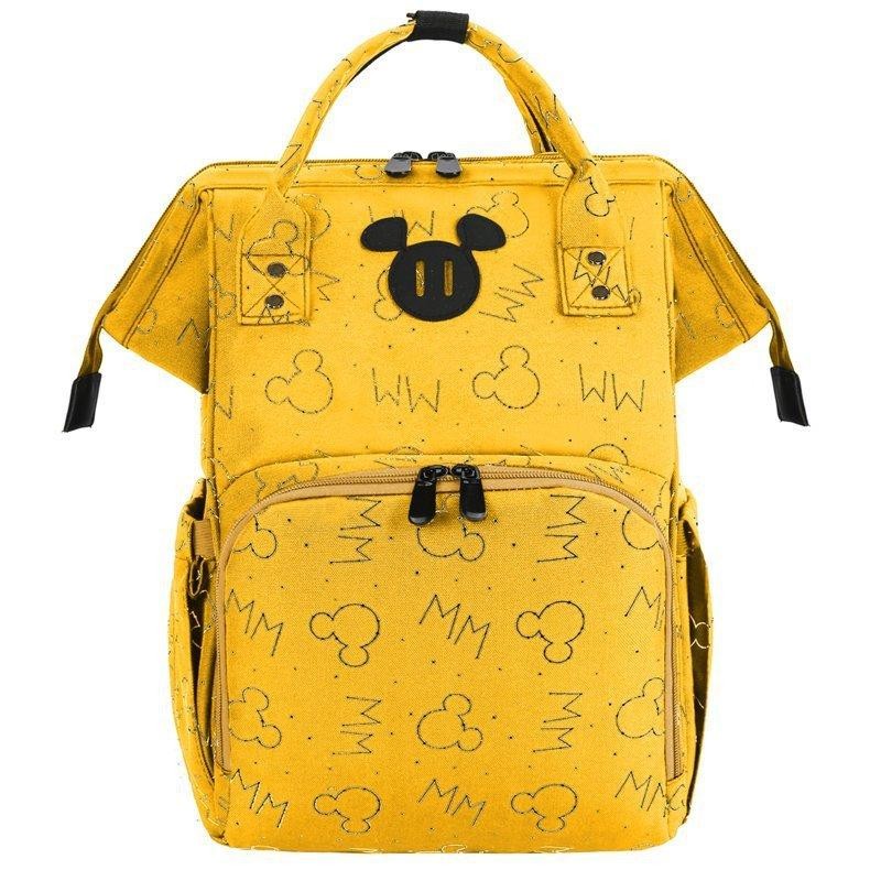 SAC A DOS DE MATERNITÉ JAUNE AVEC PORT USB – MICKEY