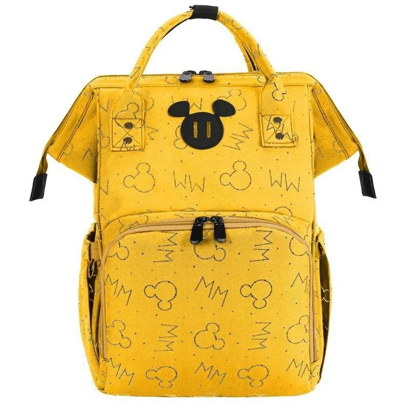 SAC A DOS DE MATERNITÉ JAUNE AVEC PORT USB – MICKEY
