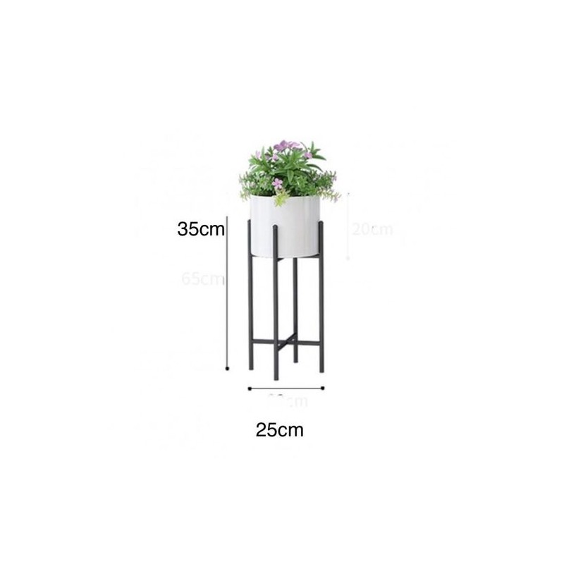 Support pot de fleurs - Acier - noir - 35cm x 25cm