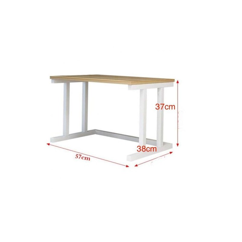 Étagère four micro-ondes - Bois et Acier - Blanc - H x L x P(37x57x38)cm