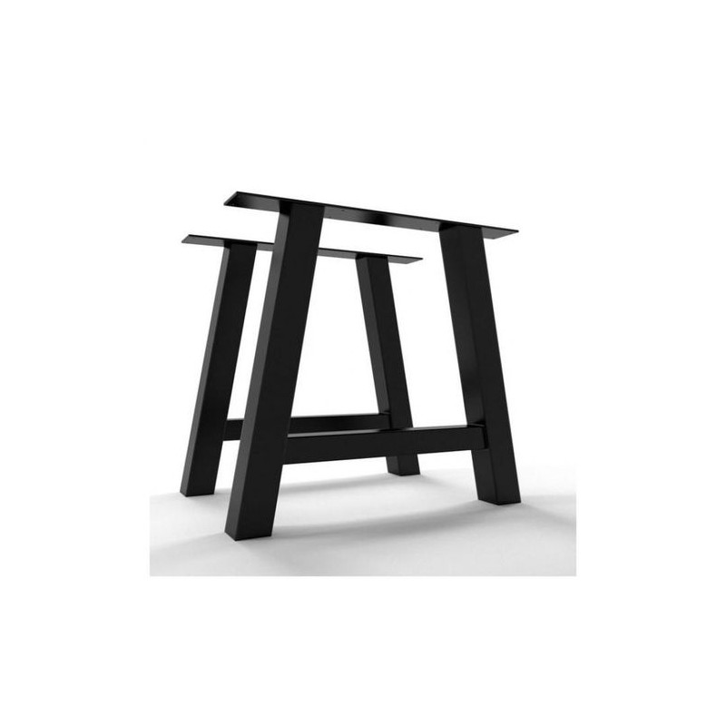 2 pièces Pieds de table - Acier Noir - L x H(60 x 72)cm,