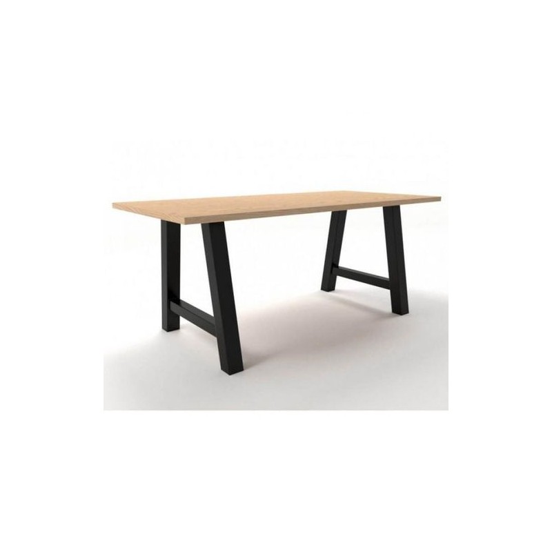 2 pièces Pieds de table - Acier Noir - L x H(60 x 72)cm,