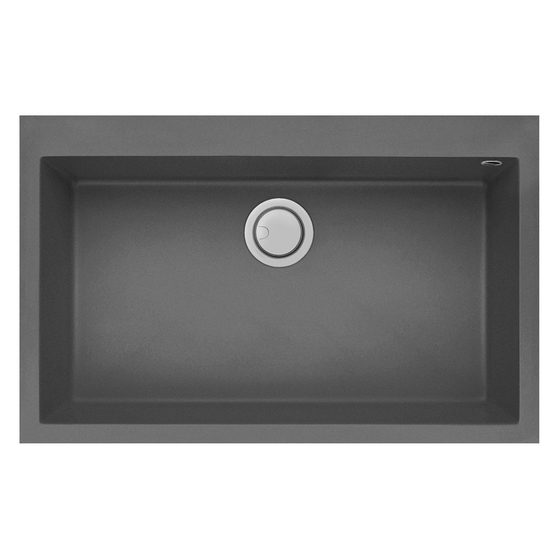 ÉVIER DE CUISINE ENCASTRABLE FOCUS GRANITECK 1 BAC 80CM - GRIS