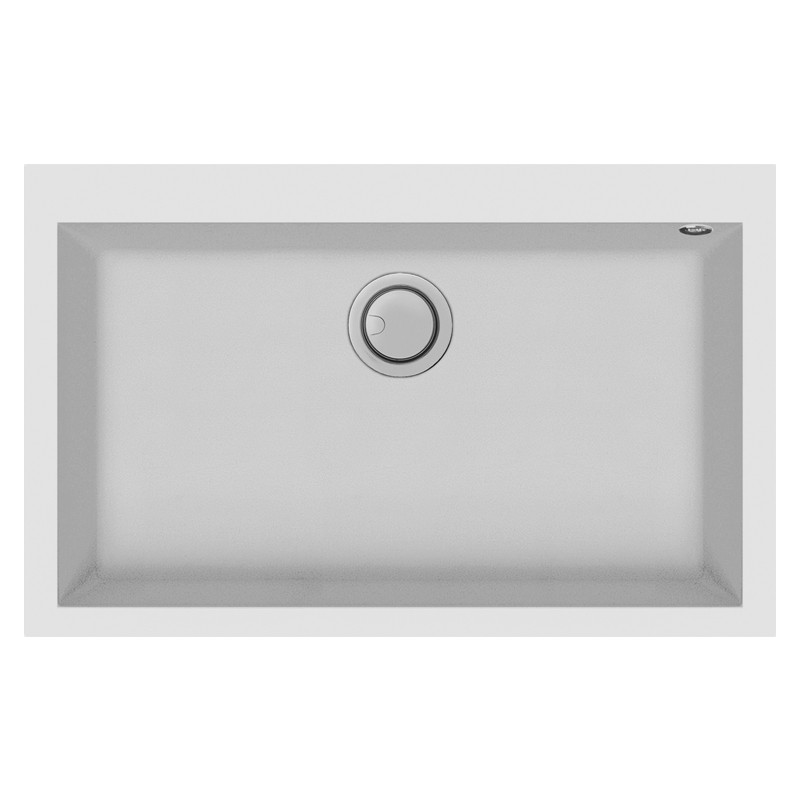 ÉVIER DE CUISINE ENCASTRABLE FOCUS GRANITECK 1 BAC 80CM - BLANC