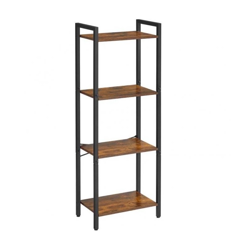 Étagère échelle - Bois mdf Marron - Acier Noir - H x L x P(110x45x25)cm