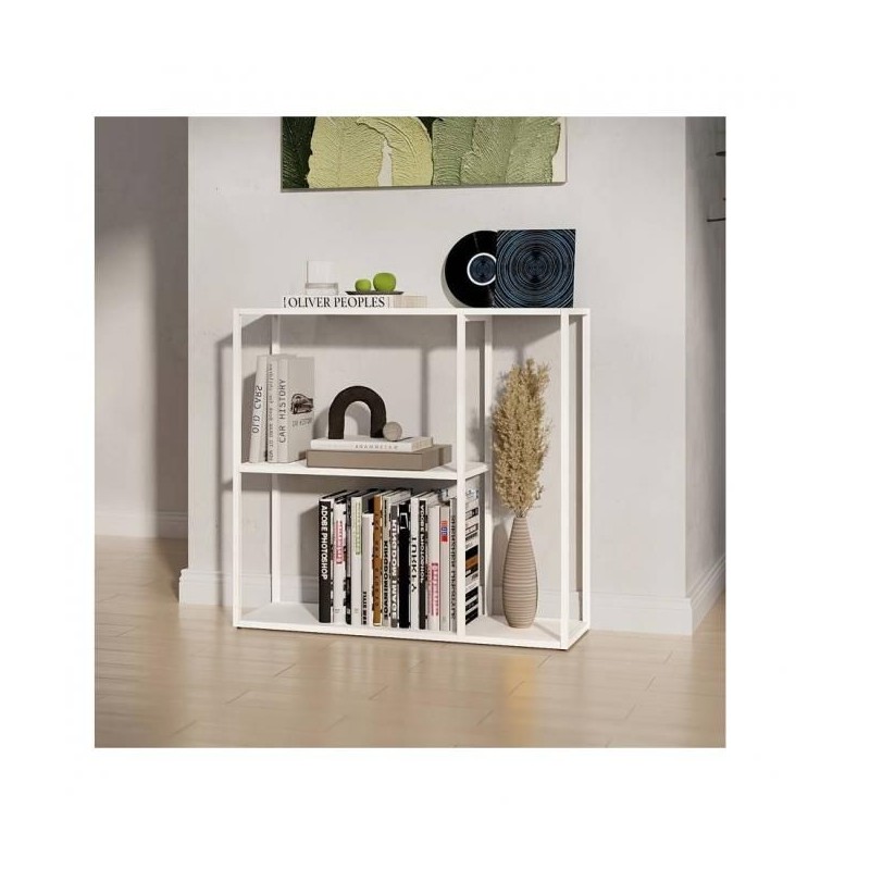 Console - bois mdf et Acier Blanc - L - l - H(80x30x75)cm