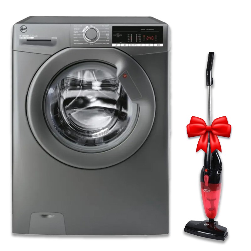 Lave Linge Frontal HOOVER H3WS4105TCGE-04 10.5Kg + Aspirateur Balai PROVA