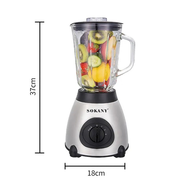 Blender 1.5L En Verre Mixeur 2en1- 400W  Moulin A Épices Sokany