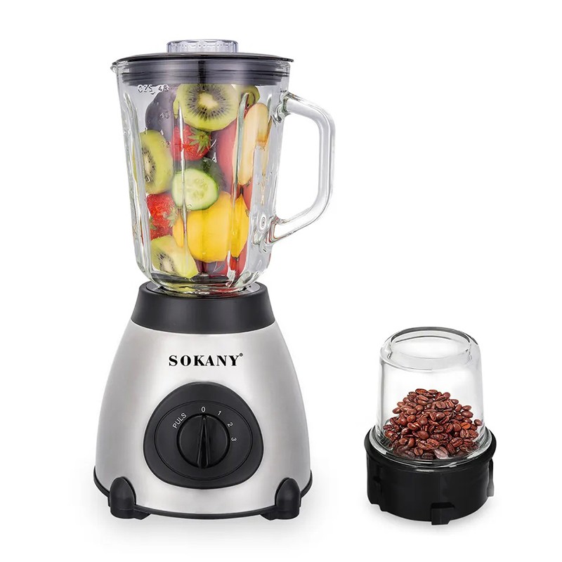 Blender 1.5L En Verre Mixeur 2en1- 400W  Moulin A Épices Sokany