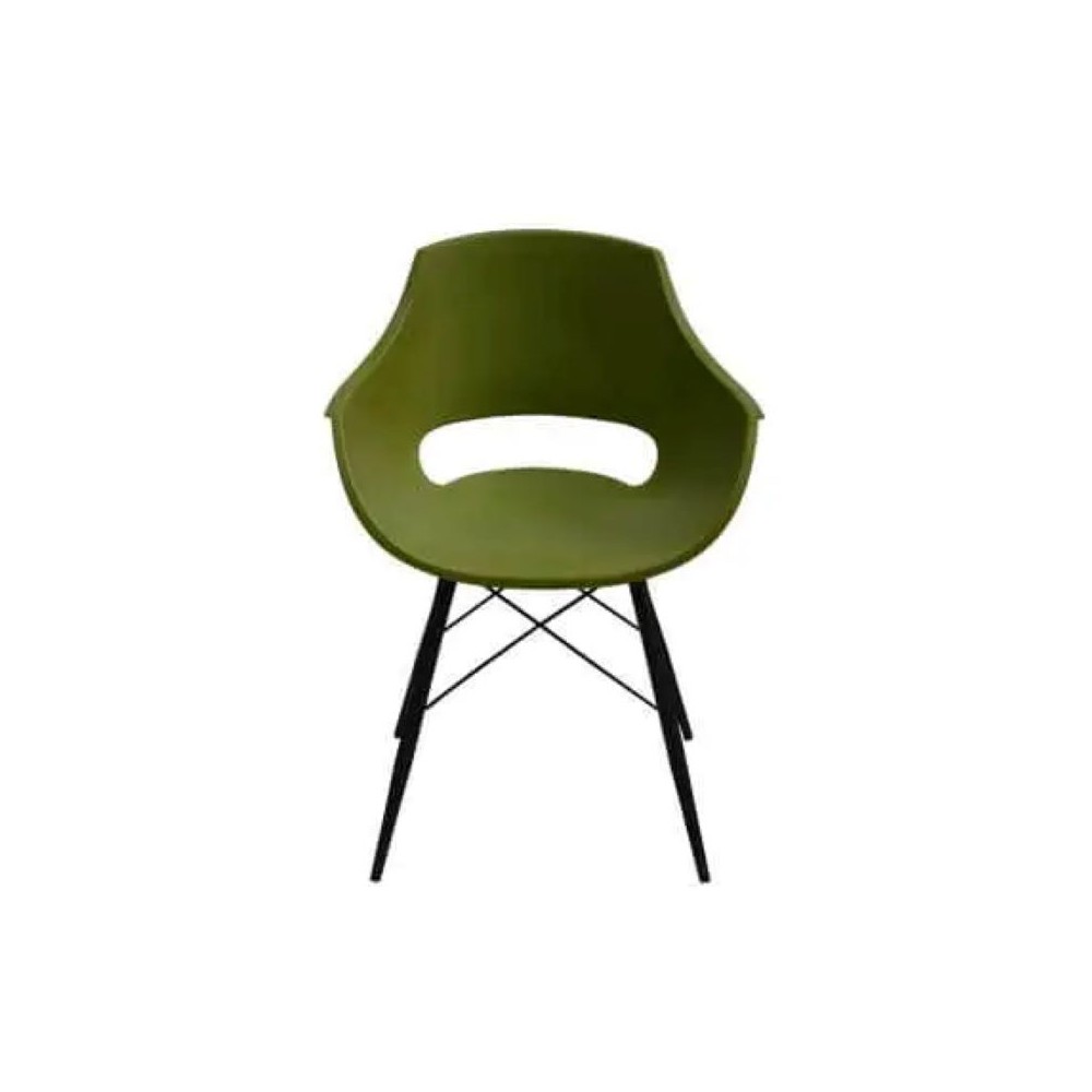 Chaise SOTUFAB Cosmos avec socle métallique - Vert olive