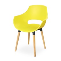 Chaise SOTUFAB Cosmos avec socle en bois - Jaune