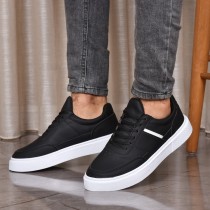 Basket Sport à la Mode - Noir et Blanc en Simili Cuir - Pour Homme - Réf : 151