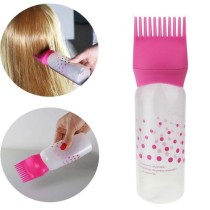 Bouteille Applicatrice avec Peigne en Plastique pour Application Facile de Teinture des Cheveux - Rose -