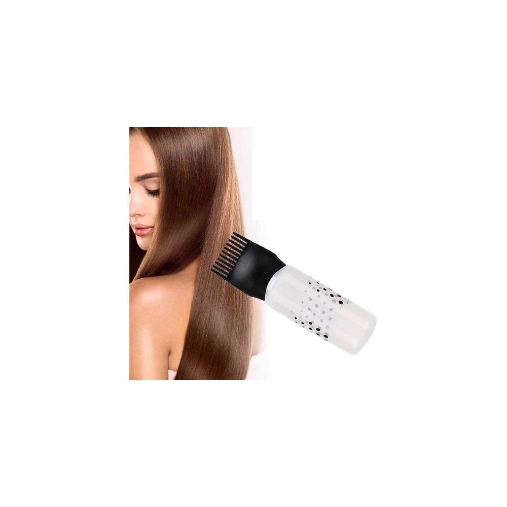 Bouteille Applicatrice avec Peigne en Plastique pour Application Facile de Teinture des Cheveux - Rose -