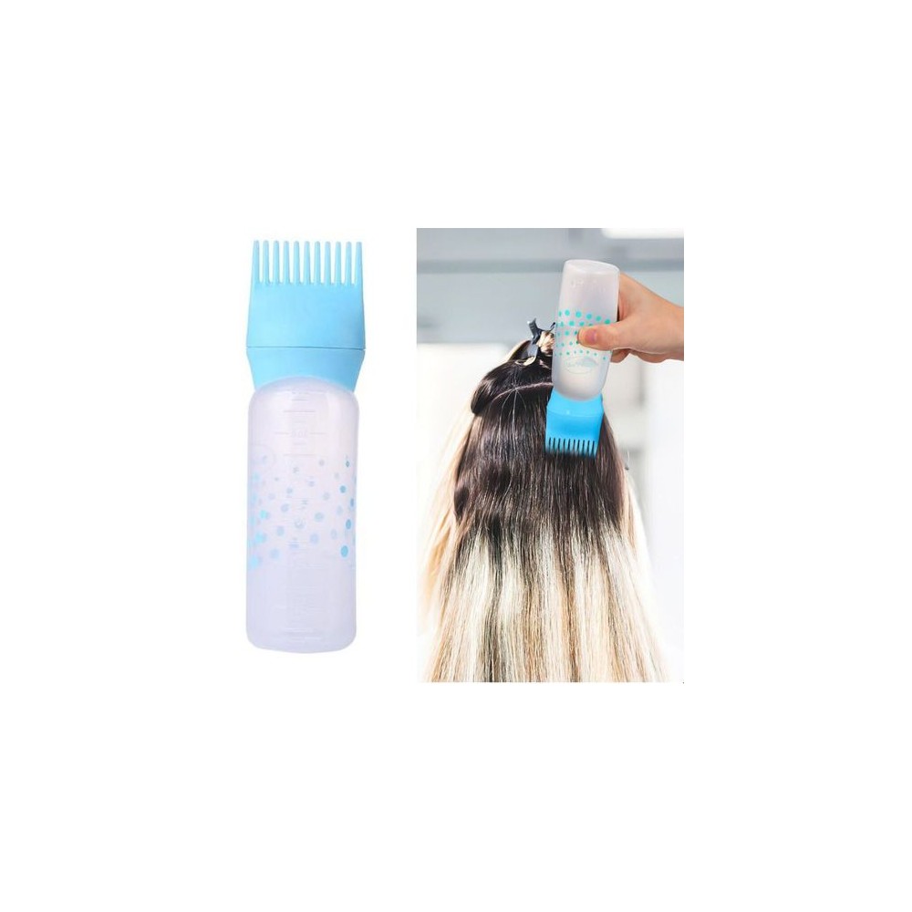 Bouteille Applicatrice avec Peigne en Plastique pour Application Facile de Teinture des Cheveux - Rose -