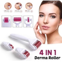 Derma Roller Coffret 4en1 - 3 Rouleaux de Massage et Soins du Visage + Réservoir de Désinfection