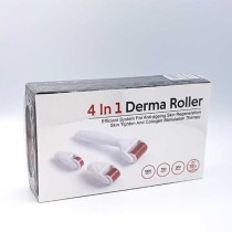 Derma Roller Coffret 4en1 - 3 Rouleaux de Massage et Soins du Visage + Réservoir de Désinfection