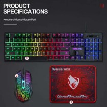 Pack Gamer 3 En1 Clavier & Souris T Wolf  RGB Noir