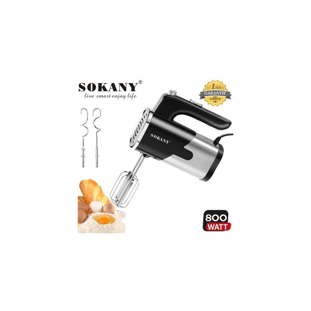 Batteur A Main - Noir / Argent - 5 Vitesse - 800 W - SK-6621