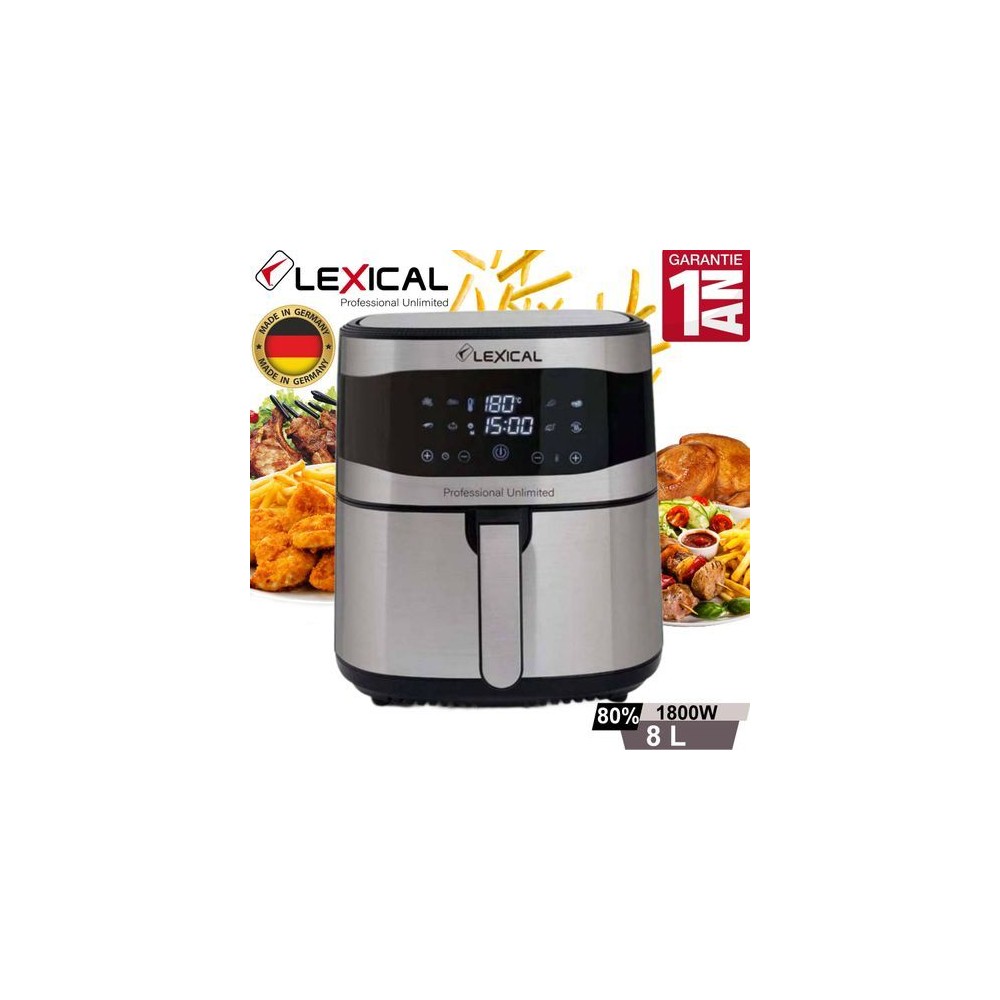 Friteuse Sans Huile LAF3050 1800W - XXXL - écran LCD -8 Litre - Garantie 1 an